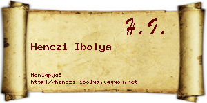 Henczi Ibolya névjegykártya